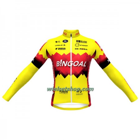 Wielershirt 2023 Bingoal WB Lange Mouw - Geel Rood
